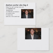 de big d zone info card visitekaartje (Voorkant / Achterkant)