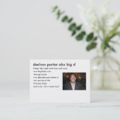 de big d zone info card visitekaartje (Staand voorkant)