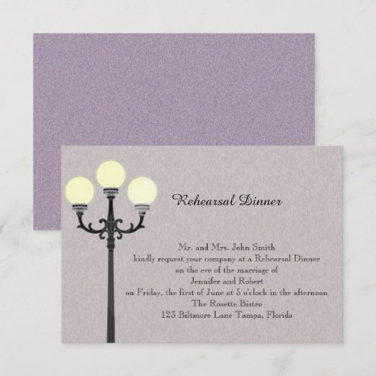 De Big Easy Wedding Rehearsal Kaart (Voorkant / Achterkant)