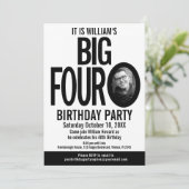 De Big Four 040th Birthday foto zwart wit Kaart (Staand voorkant)
