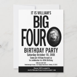 De Big Four 040th Birthday foto zwart wit Kaart