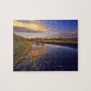 De Big Hole-rivier bij het laatste licht bij Jacks Legpuzzel