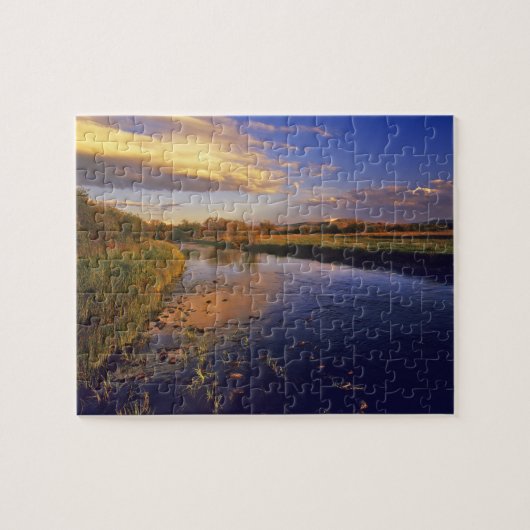 De Big Hole-rivier bij het laatste licht bij Jacks Legpuzzel (Horizontaal)