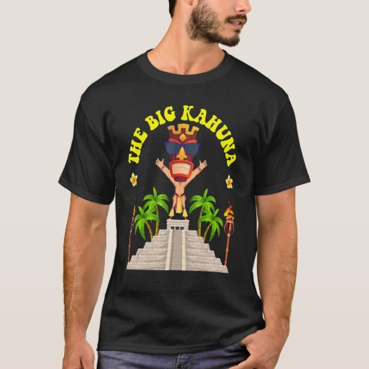 De Big Kahuna Mannen Hawaiian Tiki T-shirt (Voorkant)