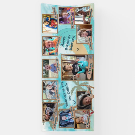 De Big One Baby's eerste jaar verjaardagsbanner Spandoek (Verticaal)