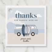 De Big One Boys Beach Surf Verjaardag Bedankjes Labels (Voorkant)