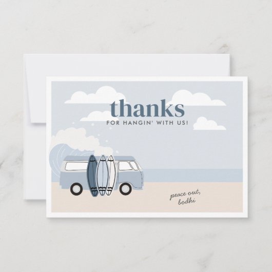 De Big One Boys Beach Surf Verjaardag Bedankkaart (Voorkant)