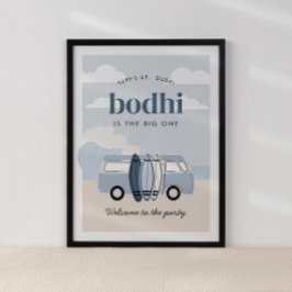 De Big One Boys' Beach Surf Verjaardag Poster