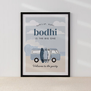 De Big One Boys' Beach Surf Verjaardag Poster