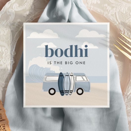 De Big One Boys' Beach Surf Verjaardag Servet