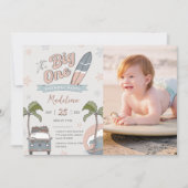 De Big One First Birthday Photo Invitation Kaart (Voorkant)