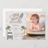 De Big One First Birthday Photo Invitation Kaart (Voorkant / Achterkant)