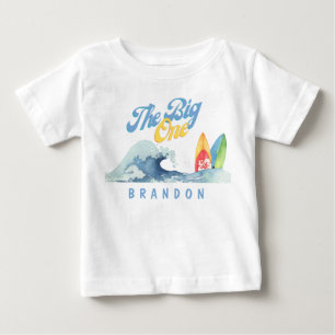 De Big One First Birthday Surf Shirt Custom Name