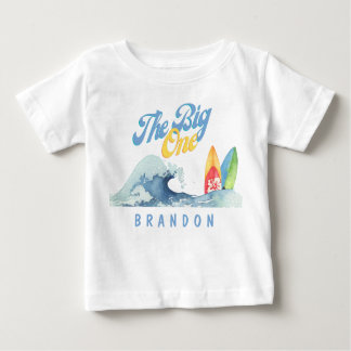 De Big One First Birthday Surf Shirt Custom Name