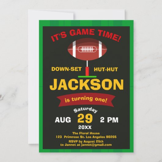 De Big One Football Field Sport Game Boy Birthday Kaart (Voorkant)