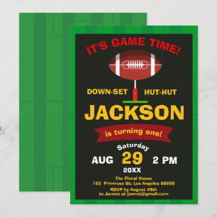 De Big One Football Field Sport Game Boy Birthday Kaart