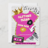 De BIG One| Hip Hop Retro 1st Birthday Foto Roze Kaart (Achterkant)