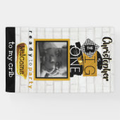 De BIG One| Hip Hop Retro 1st Birthday Foto Spandoek (Horizontaal)