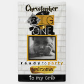 De BIG One| Hip Hop Retro 1st Birthday Foto Spandoek (Verticaal)