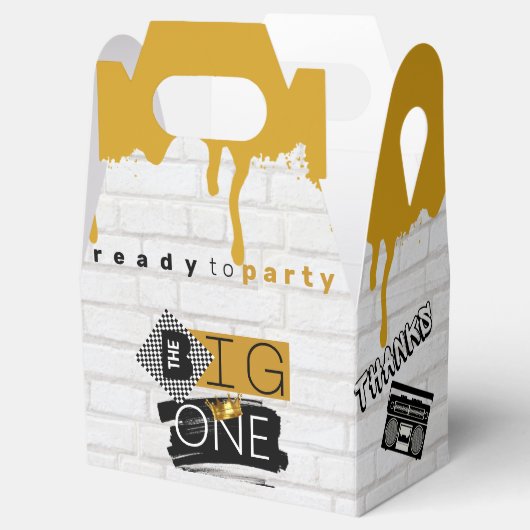 De BIG One| Retro 90's Hip Hop 1st Birthday Foto Bedankdoosjes (Geopend)