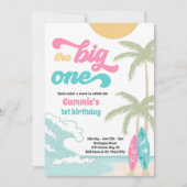 De Big One Retro Surf 1e verjaardag Kaart (Voorkant)