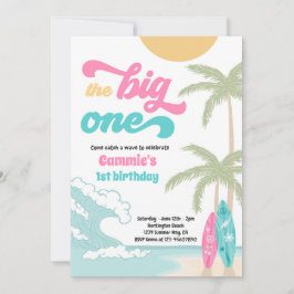 De Big One Retro Surf 1e verjaardag Kaart