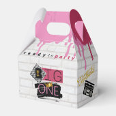 De BIG One| Roze 90's Hip Hop 1st Birthday Foto Bedankdoosjes (Voorkant Zijde)
