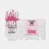 De BIG One| Roze 90's Hip Hop 1st verjaardag Bedankdoosjes (Uitgevouwen)