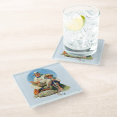 De Big One vangen Glazen Onderzetter (Schuin)