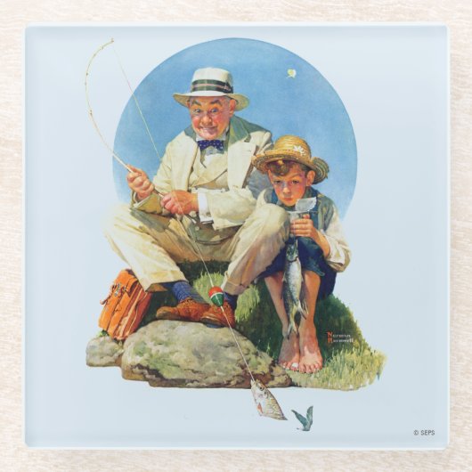 De Big One vangen Glazen Onderzetter (Voorkant)