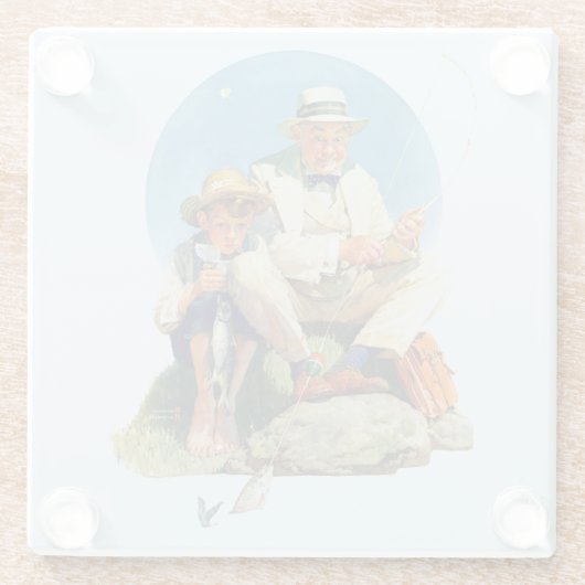 De Big One vangen Glazen Onderzetter (Achterkant)