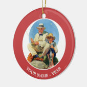 De Big One vangen Keramisch Ornament (Links)