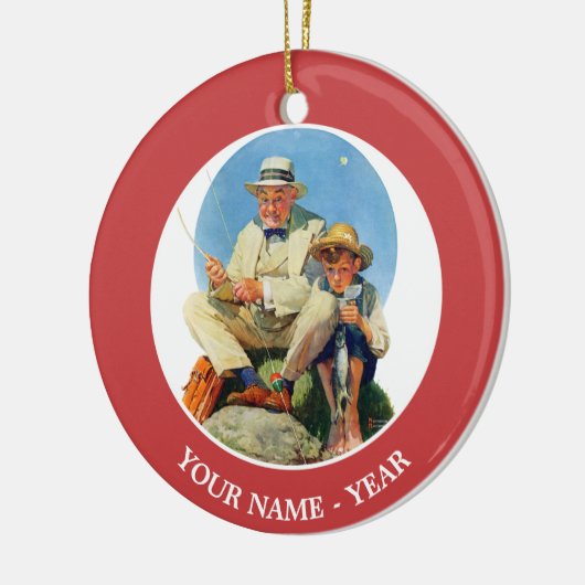 De Big One vangen Keramisch Ornament (Links)