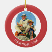 De Big One vangen Keramisch Ornament (Achterkant)