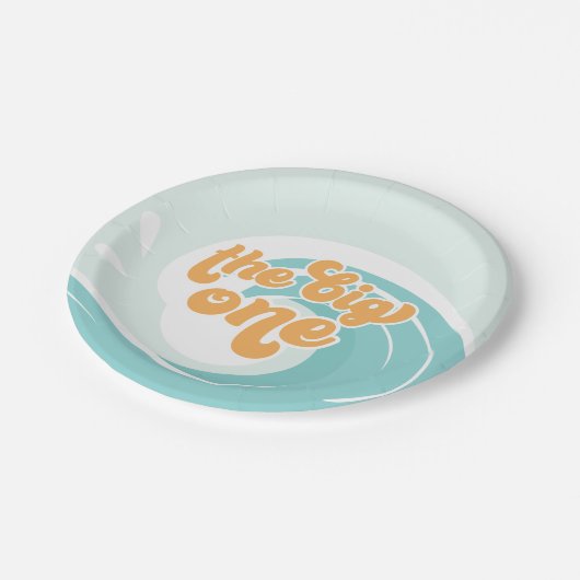 De Big One Wave Beach Birthday Paper-Borden Papieren Bordje (Gekanteld)