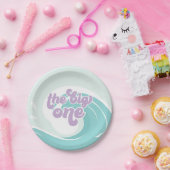 De Big One Wave Beach Birthday Paper-Borden Papieren Bordje (Feest)