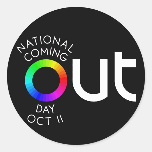 De Big OUT ronde zwarte Sticker (Voorkant)