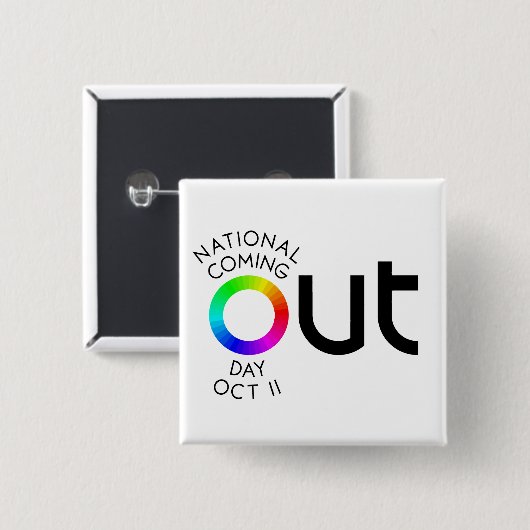 De Big OUT Square White Button (Voorkant /achterkant)