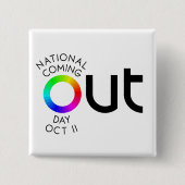 De Big OUT Square White Button (Voorkant)