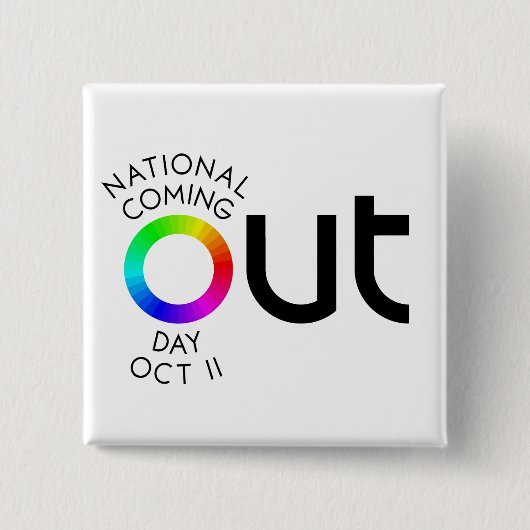 De Big OUT Square White Button (Voorkant)