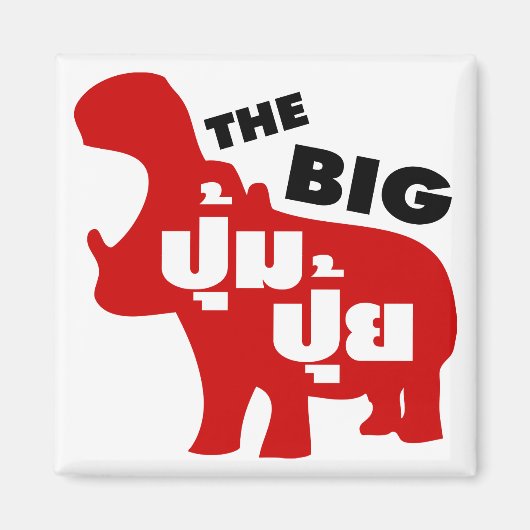 DE BIG PUM PUI = Vat in de Thaise taal Magneet (Voorkant)