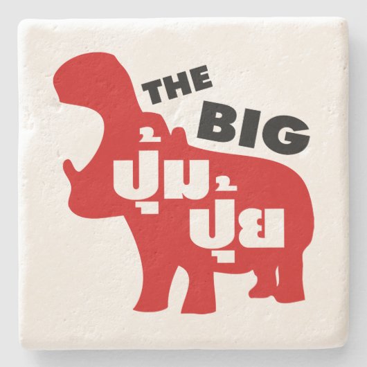 DE BIG PUM PUI = Vat in de Thaise taal Stenen Onderzetter (Voorkant)