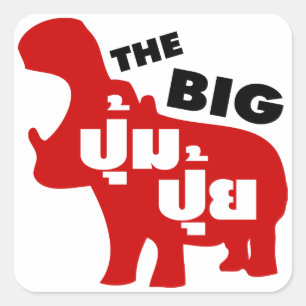 DE BIG PUM PUI = Vat in de Thaise taal Vierkante Sticker