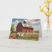 De Big Red Barn Kaart (Gele Bloem)