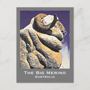 De Big Sheep grote merino Australisch reisicoon Briefkaart