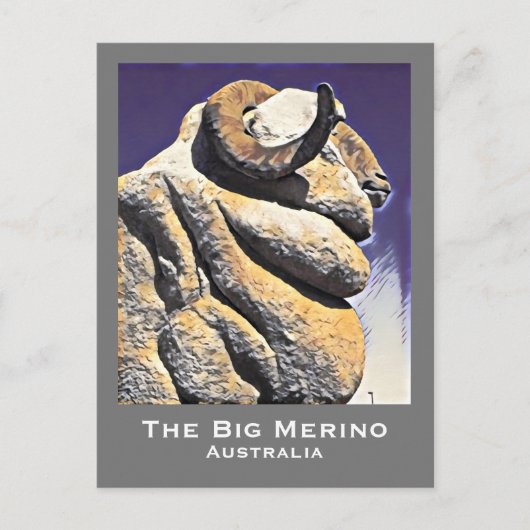 De Big Sheep grote merino Australisch reisicoon Briefkaart (Voorkant)