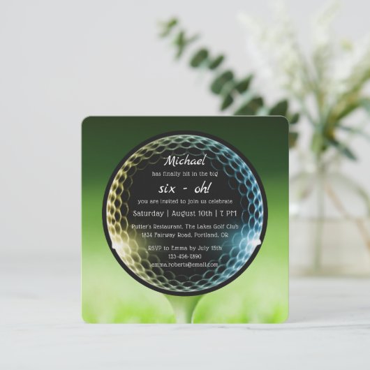 De Big Six-Oh Golf 60th Birthday Party QR Code Kaart (Staand voorkant)