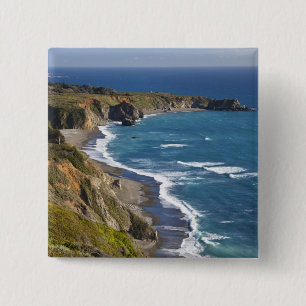 De Big Sur-kustlijn in Californië, VS Vierkante Button 5,1 Cm