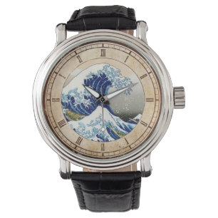 De Big Wave van Kanagawa Hokusai Katsushika art Horloge