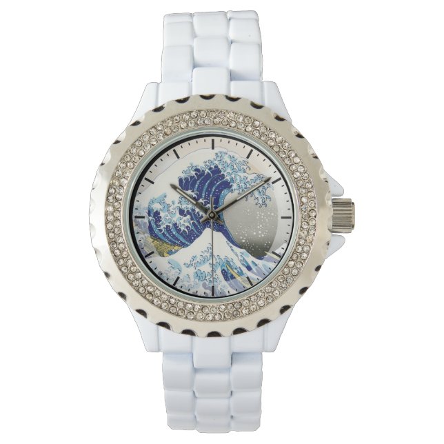 De Big Wave van Kanagawa Hokusai Katsushika art Horloge (Voorkant)